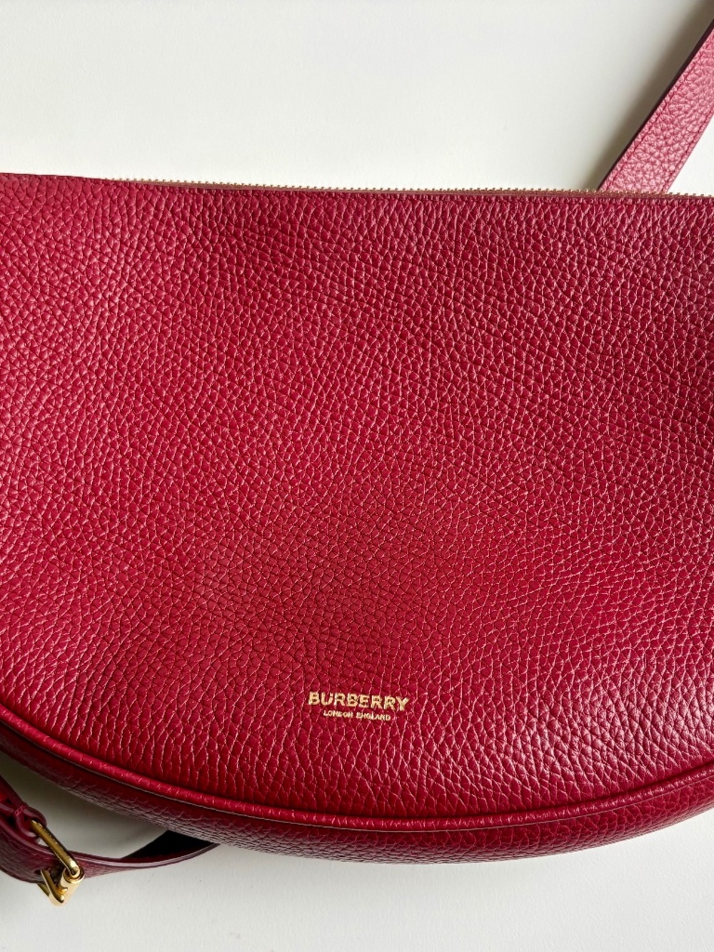 Burberry Burgundy Red Leather Shoulder Bag